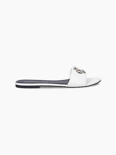 Calvin Klein Cipők HU955220 | Calvin Klein Bőr Női Szandál Világos Fehér